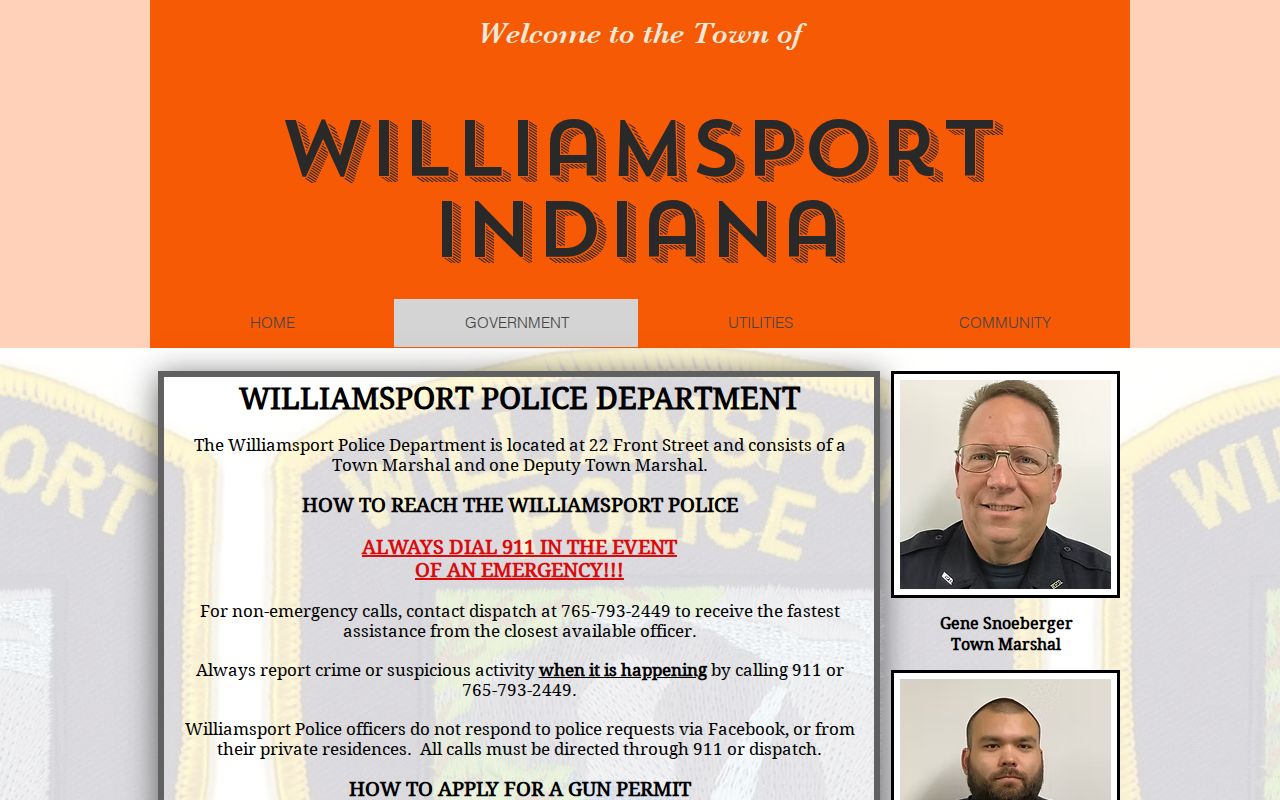 Williamsport Police official page for Warren County arrest records